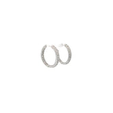 14K WHITE 1CT GSI1 INSIDE OUT HOOPS 3MM 3/4 INCH